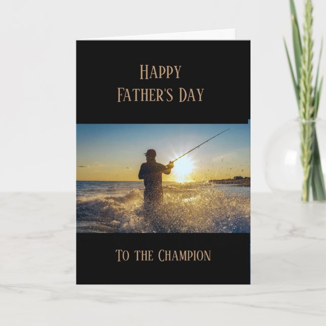 Happy Father's Day Fishing Fisherman Fish Card (Front)