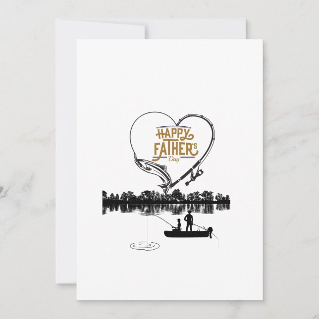 Happy Father's Day Fishing on Lake Invitation (Front)