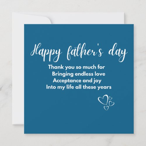 Happy fathers Day flat greeting Card