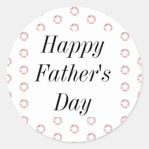 Happy Fathers Day Flower Crest Floral Patterns  Classic Round Sticker