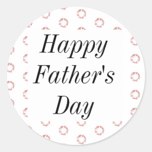 Happy Fathers Day Flower Crest Floral Patterns Classic Round Sticker