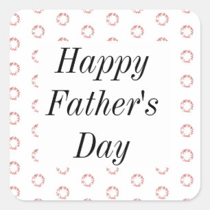 Happy Fathers Day Flower Crest Floral Patterns  Square Sticker