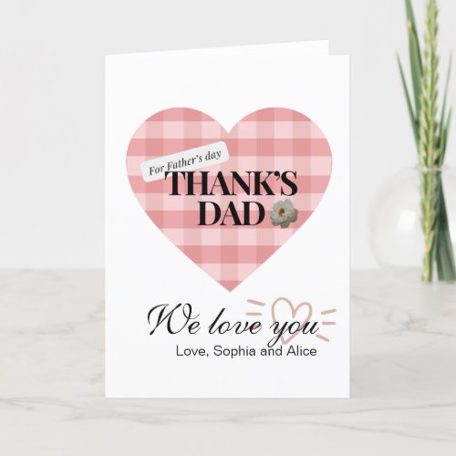 Happy Fathers day Folded Thank You Card