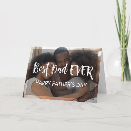 Happy Fathers Day for Dad  Modern Two Photo Card