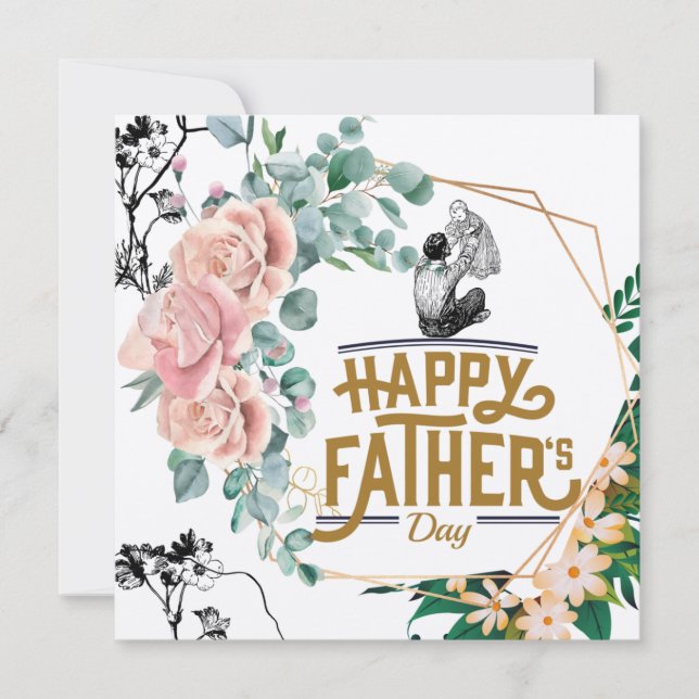 Happy Father's Day For My Dad Thank You Card (Front)