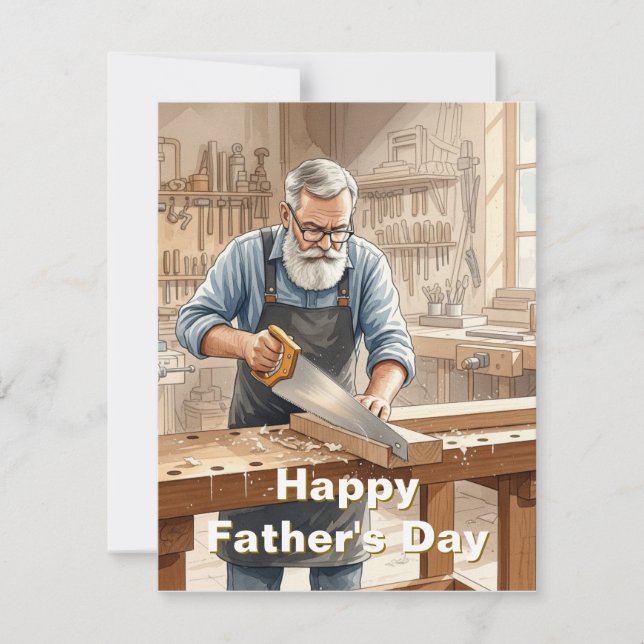 Happy Father's Day - For the Carpenter Note Card (Front)