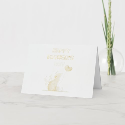Happy Fathers Day Foxes Dad Daddy Gift Fox Father Foil Greeting Card