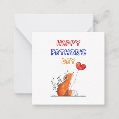 Happy Fathers Day Foxes Dad Daddy Gift Fox Father Note Card