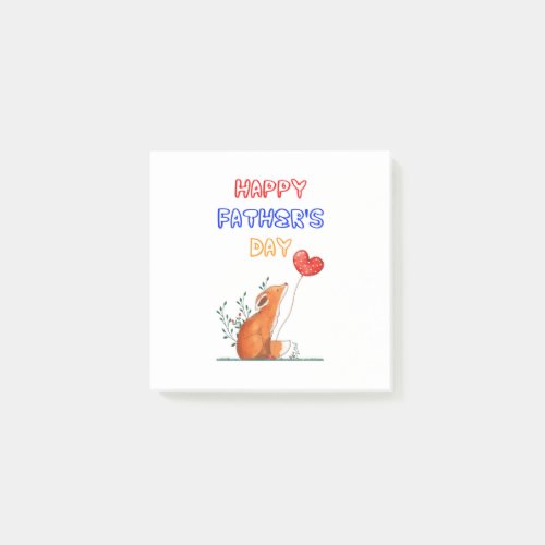 Happy Fathers Day Foxes Dad Daddy Gift Fox Father Post_it Notes