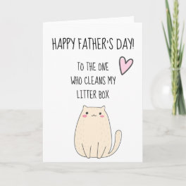 Happy Father's Day From Cat Funny Cute Humor Card