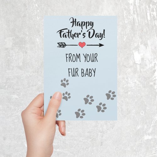 Happy Fathers day from Dog Cat Pet Fur Baby Card