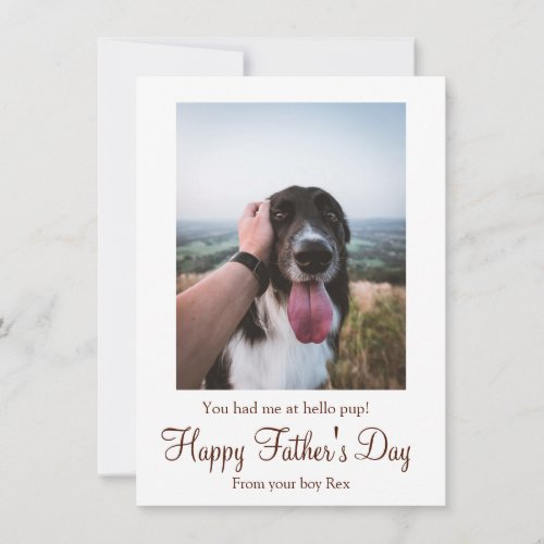 Happy Fathers Day From Dog Custom Dog Photo Note Card