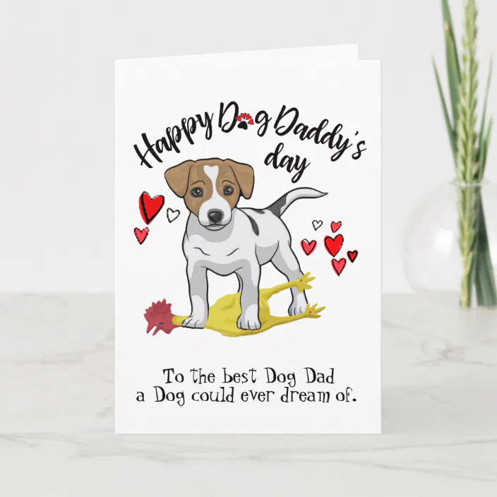 Jack Russell Terrier Dog Puppy Cute Painting Birthday Dad Fathers Day Card 