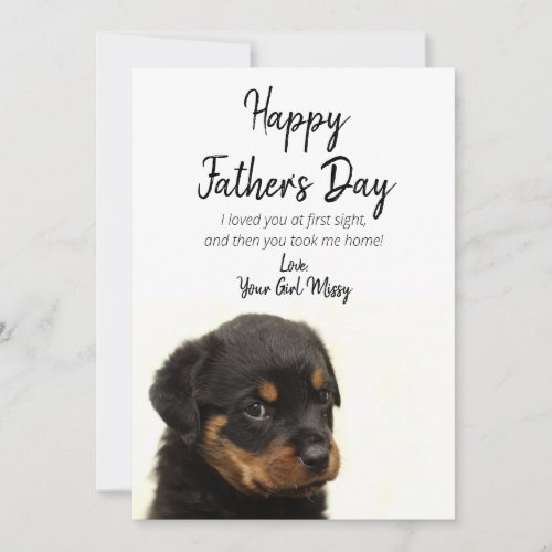 Happy Fathers Day From New Puppy Holiday Card