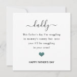 happy father's day from the bump heart glitter  card
