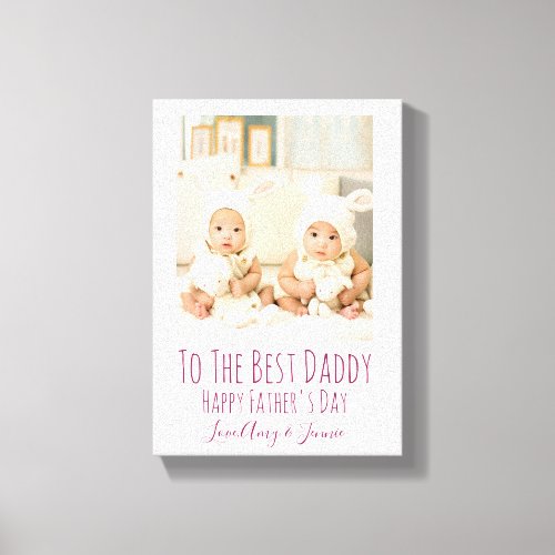 Happy Fathers Day From Twins Memories Custom Photo Canvas Print