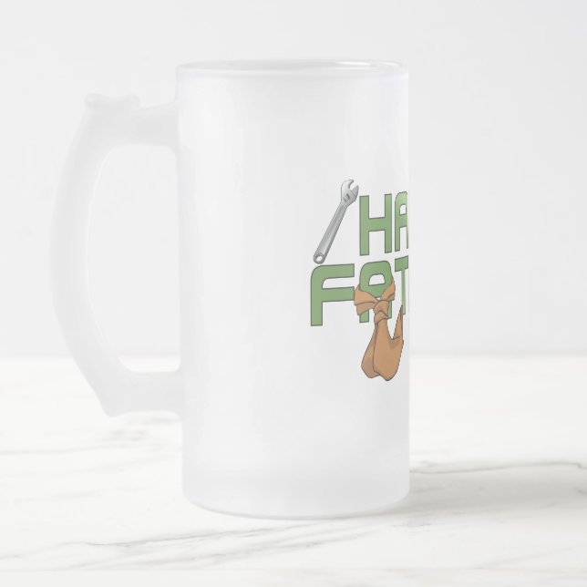 Happy Father's Day Frosted Glass Beer Mug (Left)