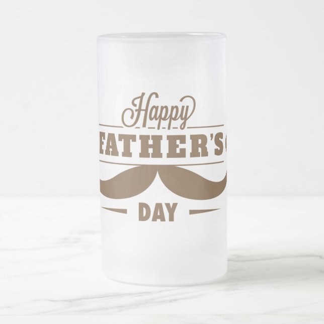 Happy Father's Day  Frosted Glass Beer Mug (Center)
