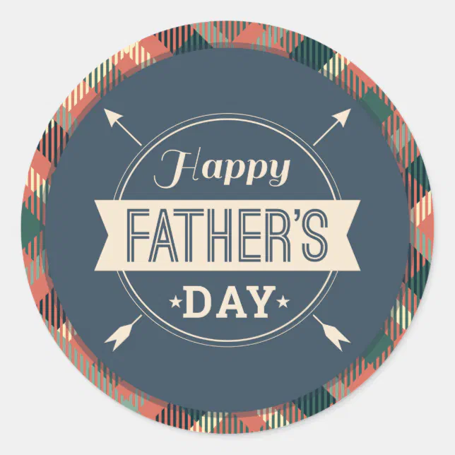 Happy Father's Day // Fun Father's Day Gift Classic Round Sticker | Zazzle
