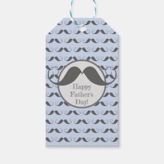 Happy Father's Day - Fun Moustache Pattern Gift Tags