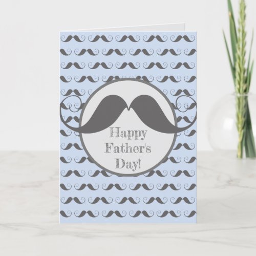 Happy Fathers Day _ Fun Moustache Pattern  Holiday Card