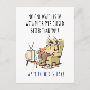 Happy Father's Day Funny Napping Dad in Chair Postcard