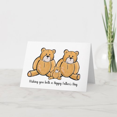 Happy Fathers Day gay dad cute bear Card