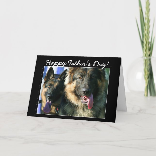 Happy Father's Day German Shepherds greeting card (Front)