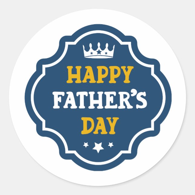 Happy fathers day gift classic round sticker (Front)