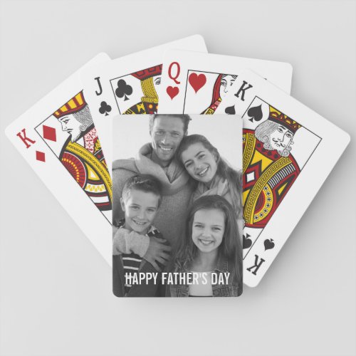 Happy Fathers Day Gift Custom Photo Playing Cards