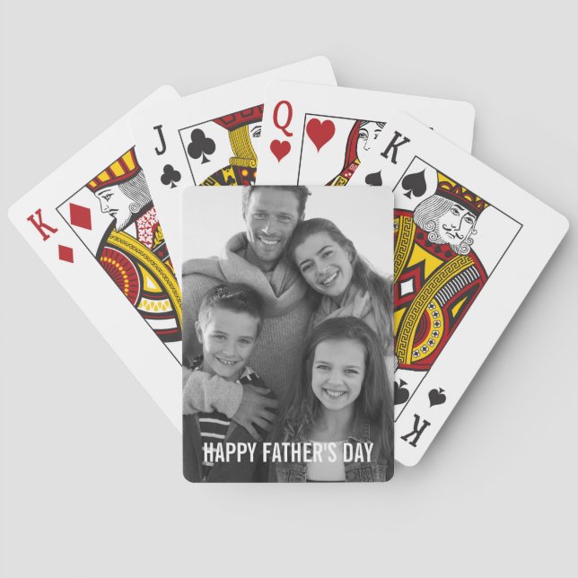Happy Father's Day Gift Custom Photo Poker Cards (Back)