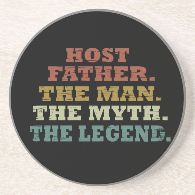 Happy fathers day gift ideas best host dad coaster (Front)