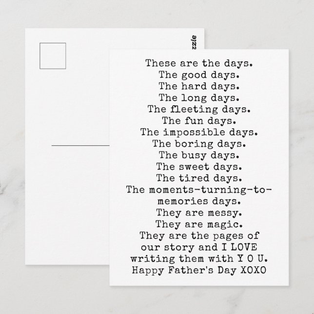 Happy Father's Day Gift Postcard (Front/Back)