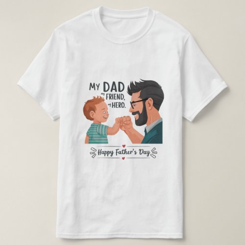 Happy Fathers Day Gifts   My Dad Hero  T_Shirt