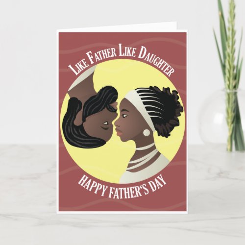 Happy Fathers Day Girl and Dad Ying and Yang Card