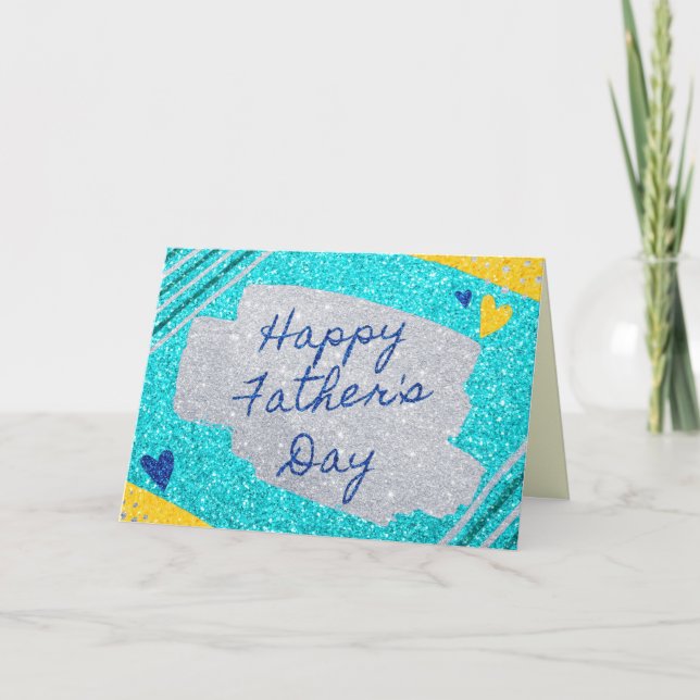 Happy Father's Day Glitter Card (Front)