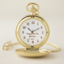 Happy Father's Day Gold Pocket Watch