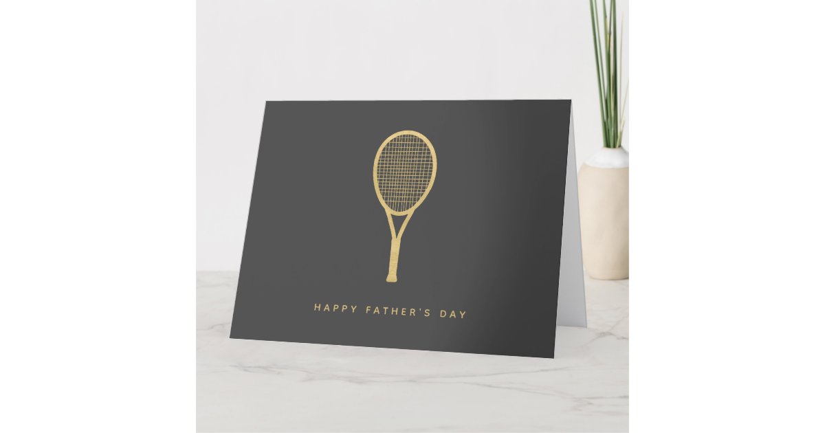 Happy Father's Day Gold Tennis Personalized Card | Zazzle