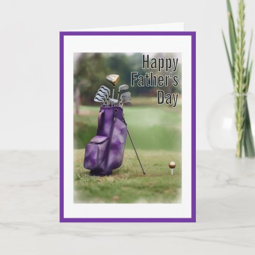 Happy Father's Day Golf Bag, Clubs and Ball Card