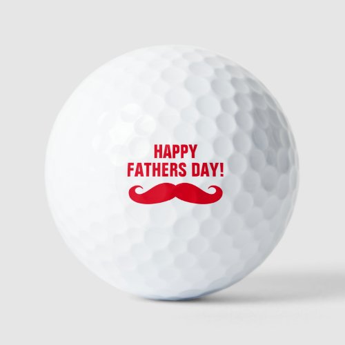 Happy Fathers Day golf balls with funny mustache