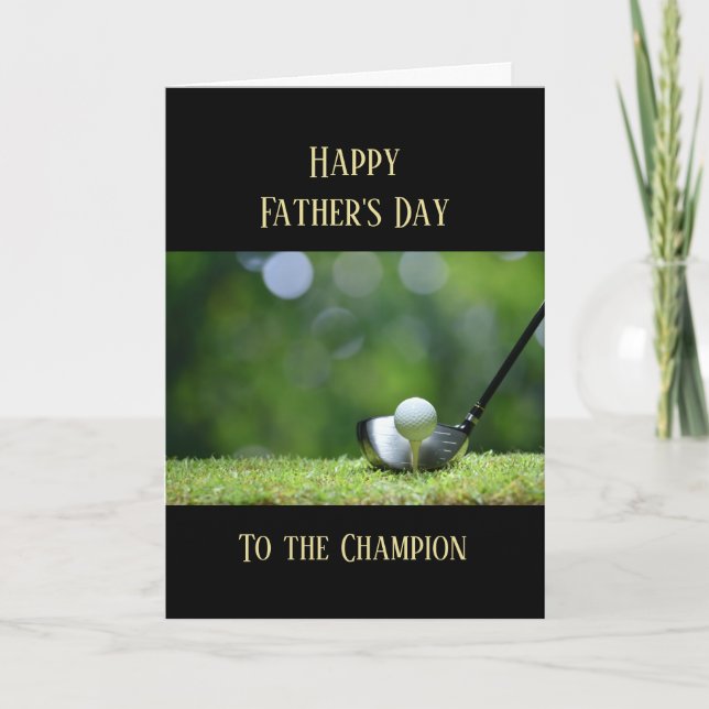 Happy Father's Day Golf Golfing Golfer Card (Front)