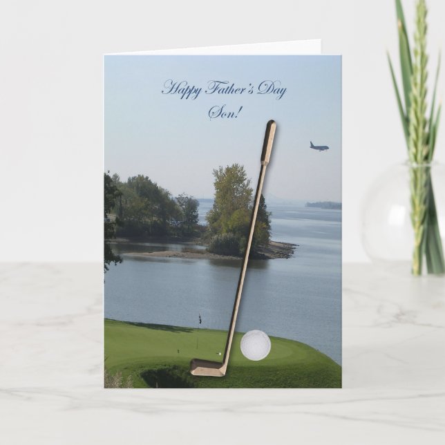 Happy Father's Day Golf Son Card - Customized (Front)