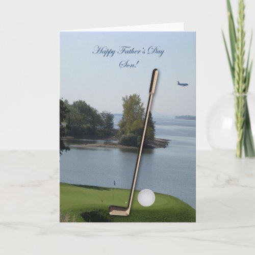 Happy Fathers Day Golf Son Card _ Customized