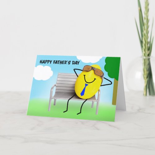 Happy Fathers Day Good Egg Relaxing Humor  Holiday Card