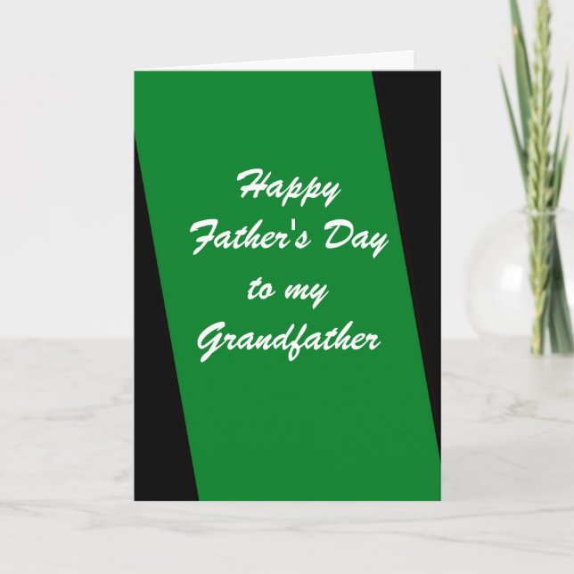 Happy Father's Day Grandfather Green Stripe Card (Front)