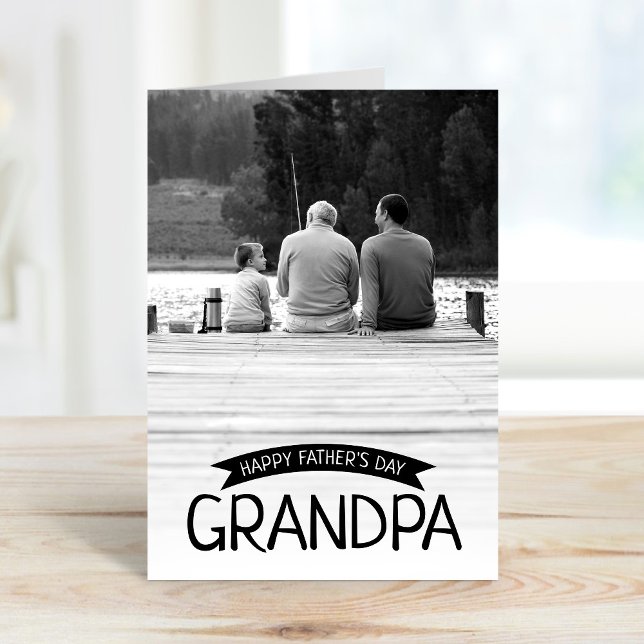 Happy Father's Day Grandpa Custom Photo Card (Creator Uploaded)