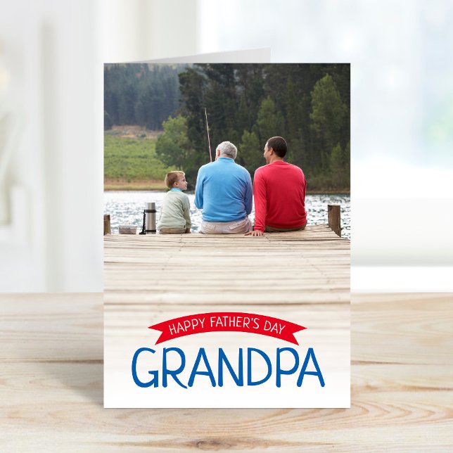 Happy Father's Day Grandpa Custom Photo Card (Creator Uploaded)