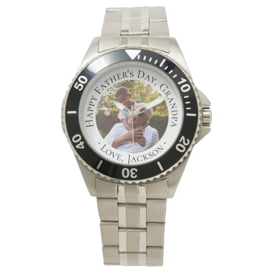 Download Happy Father's Day Grandpa Custom Photo Gift Watch ...