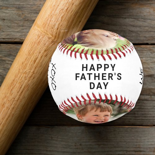 Happy Fathers Day Grandpa Personalized Photo Baseball