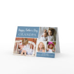 Happy Father's Day Grandpa Photo Collage Blue Card Happy Father's Day Grandpa Photo Collage Blue Card